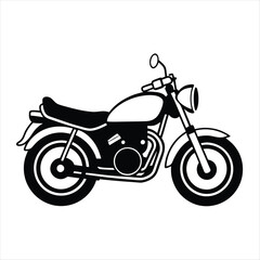 Obraz premium Motorcycle Vector Silhouette Art Illustration on White Background