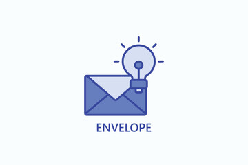 Envelope isolated vector, icon or logo sign symbol illustration