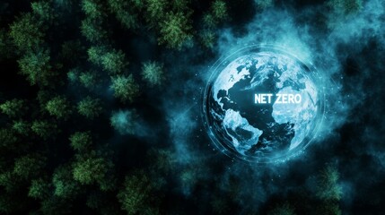 Obraz premium Empowering Sustainability: Global Goal of Net Zero Emissions Visual