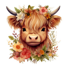 little cow with flower