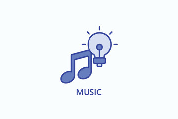 Music isolated vector, icon or logo sign symbol illustration
