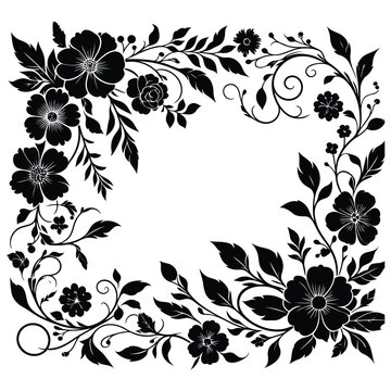 A Delicate Floral fream Silhouette Design