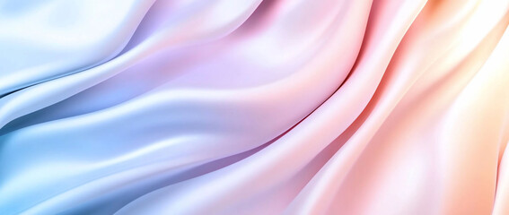 Obraz premium Soft pastel-colored silk fabric with elegant drapes and folds.