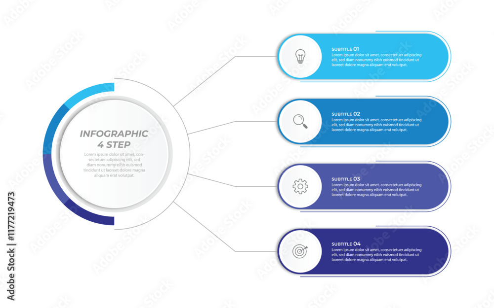 Poster vector infographic label design with circle infographic template design and 4-5-6 options or steps. 