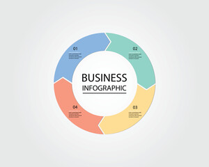 Business Infographic modern design template for banners and infographics for 4 circle arrow step 