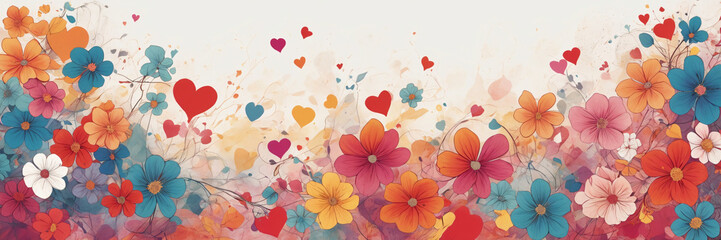 Valentine's Special, Watercolor Floral Wallpaper