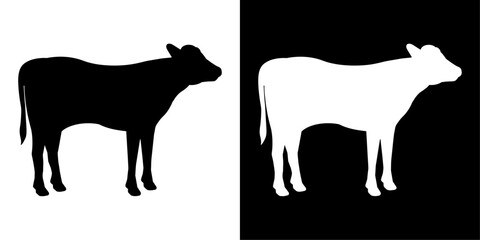 ofvs771 OutlineFilledVectorSign ofvs - calf vector icon . baby cow . silhouette . isolated transparent . black outline and filled version . AI 10 / EPS / PNG . g12117