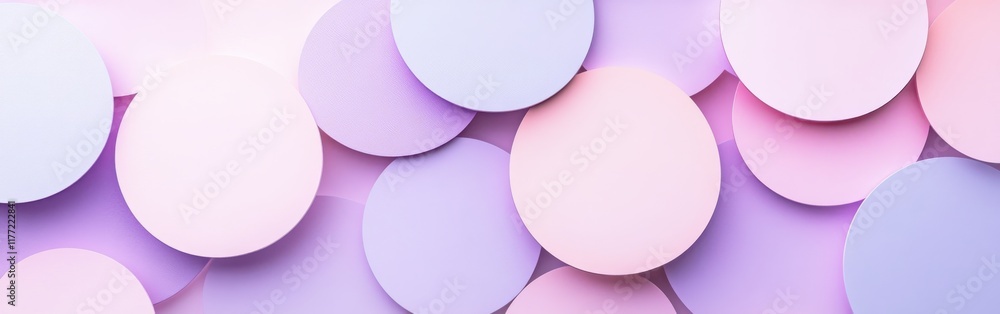 Poster pastel lavender and pink geometric circles create a calming and playful background for creative proj