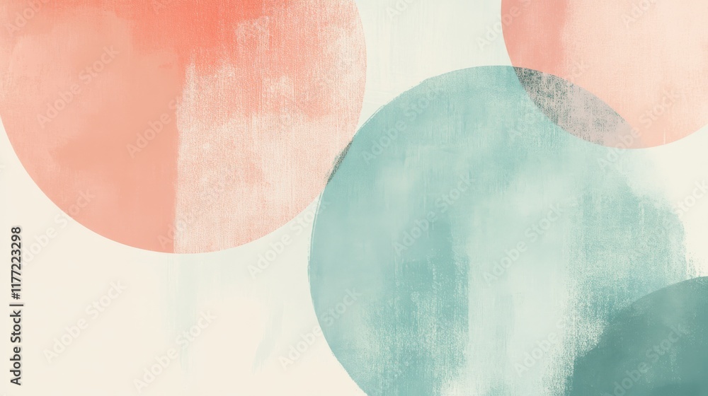 Poster modern minimalist artwork featuring soft gradients and circular shapes in a soothing color palette