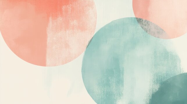 Modern minimalist artwork featuring soft gradients and circular shapes in a soothing color palette