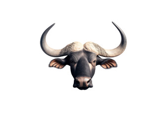 Fototapeta premium Buffalo head with prominent horns and detailed features