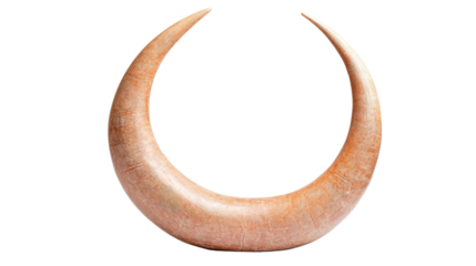 Sculptural wooden crescent shape with smooth texture