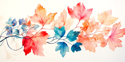 Obraz premium Beautiful natural leaf painting for design and background.