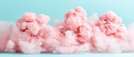 Dreamy Pink Cotton Candy Clouds Abstract Background Texture