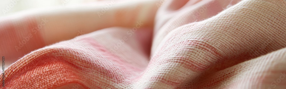Poster elegant pastel fabric with coral and lavender dashed lines creating a soft and warm atmosphere in a 