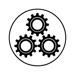 Gears vector icon simple design.