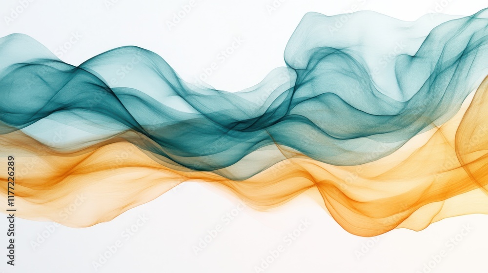 Poster flowing abstract lines of pencil strokes in soothing colors creating a dynamic visual rhythm