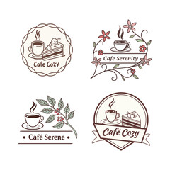 Collection of Elegant Coffee Shop Logos with Vintage and Floral Designs