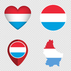 Obraz premium Luxembourg Flag Icons Pack. Vector illustration.