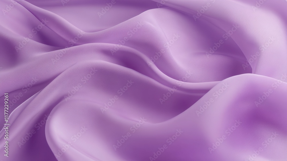Poster soft lavender fabric drapes elegantly in a seamless flow showcasing gentle waves and textures