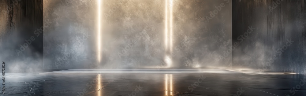 Aufkleber moody atmosphere created by navy and silver hues with soft lighting effects in an abstract interior 