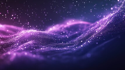 Fototapeta premium Cosmic waves of purple light create a mesmerizing deep space atmosphere filled with twinkling stars