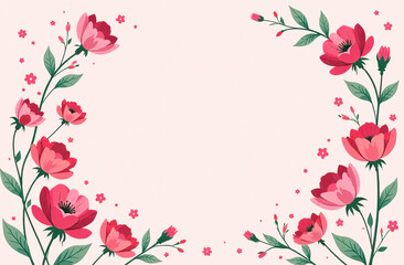 Number 8 and floral decoration for background and banner for 8th march women's day, copy space.