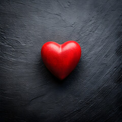 Fototapeta premium Happy valentine s day background with red hearts arranged on black background