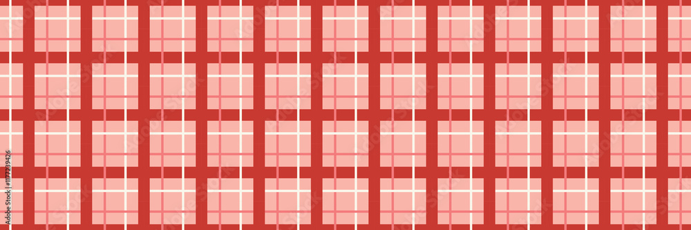 Aufkleber minimalist plaid seamless pattern in red and pink with symmetrical lines endless texture for textile