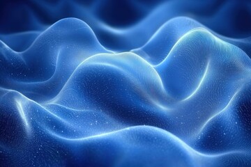 Obraz premium Glowing blue digital wave surface with particle effects, abstract background for technology or data visualization