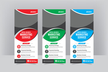 Corportae Digital Marketing Modern roll up banner design template

