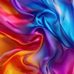 Obraz premium abstract flowing satin fabric with vibrant colors