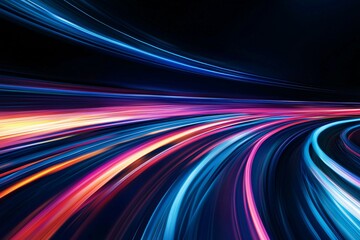 A vibrant speed line border encircles a sleek modern workspace, highlighting movement and innovation, perfect for dynamic presentations or creative digital content.