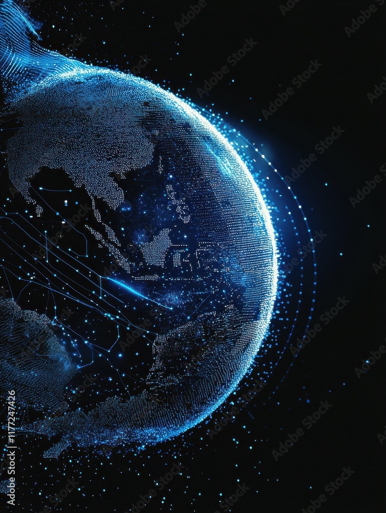 Poster abstract global technology background. digital data visualization. graphic concept for your design