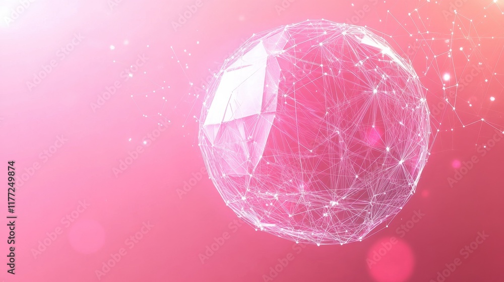 Poster technology image of globe. abstract polygonal shapes. background with connecting dots and lines. gra
