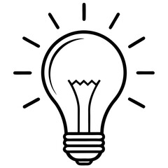 Lightbulb Idea Line Art Vector Design