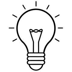 Lightbulb Idea Line Art Vector Design