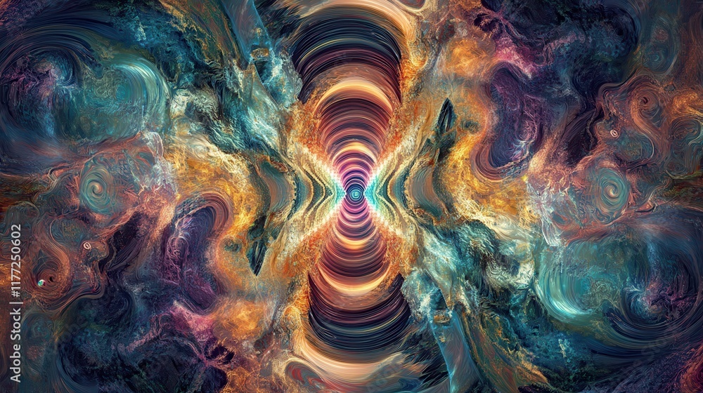 Poster an abstract wavy psychedelic background image.