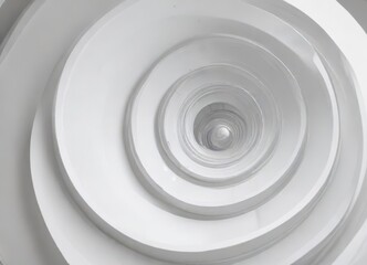 Obraz premium White background featuring a dynamic Fibonacci spiral, emphasizing clean lines and form , backdrop, golden ratio