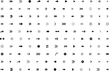 Arrow icon. Big set of vector flat arrows. Vector arrows collection for web design, mobile apps, interface and more. Arrow vector icon. Arrows vector collection. Flat different arrows Set .