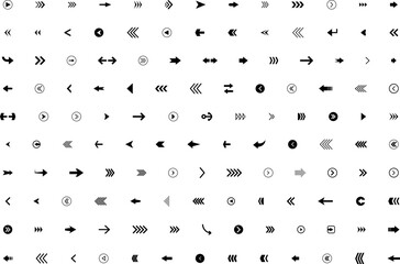 Arrow icon. Big set of vector flat arrows. Vector arrows collection for web design, mobile apps, interface and more. Arrow vector icon. Arrows vector collection. Flat different arrows Set .