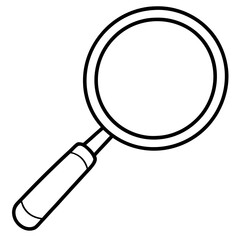 Magnifying Glass Line Art Vector Illustration