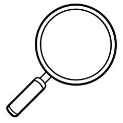 Magnifying Glass Line Art Vector Illustration