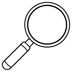 Magnifying Glass Line Art Vector Illustration