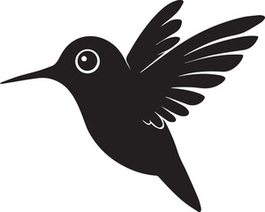  vectorized silhouette of a cute hummingbird flying