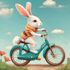 easter bunny on a motorcycle