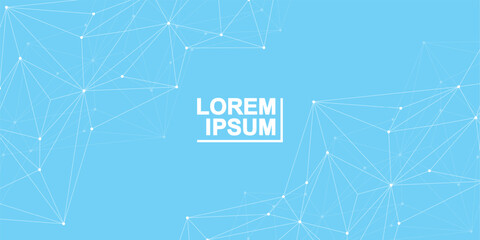 Geometric abstract background with connected line and dots. Structure molecule and communication. Big Data Visualization. Medical, technology, science background. Vector illustration.