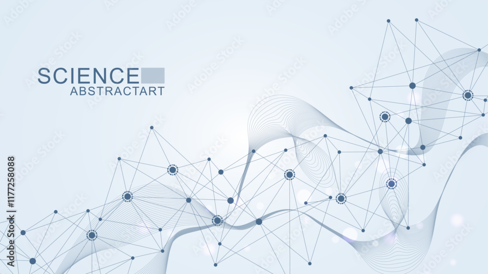 Poster global network connection website header or banner design. abstract background with connecting dots 
