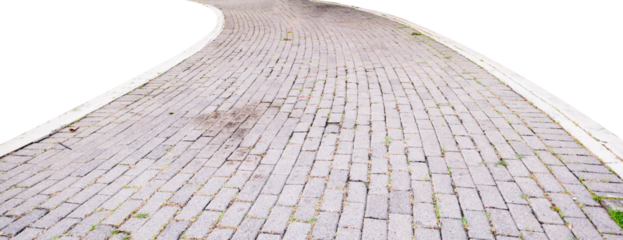 stone paths with isolated edges on white background
