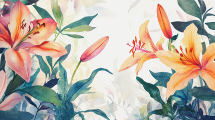 Elegant wedding invitation card background vector. Minimal hand painted watercolor botanical flowers texture template background. Design for wedding, vip cover, poster, rsvp moderncard.Valentine's Day